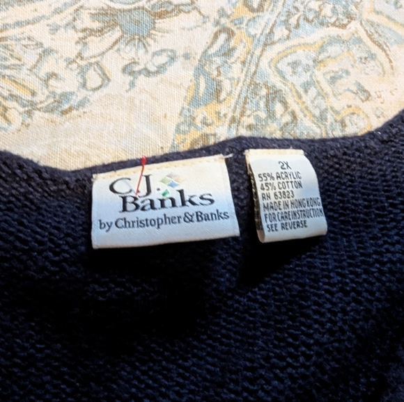 Vintage Christopher And Banks American Flag Vest Knit 2X - Picture 4 of 8